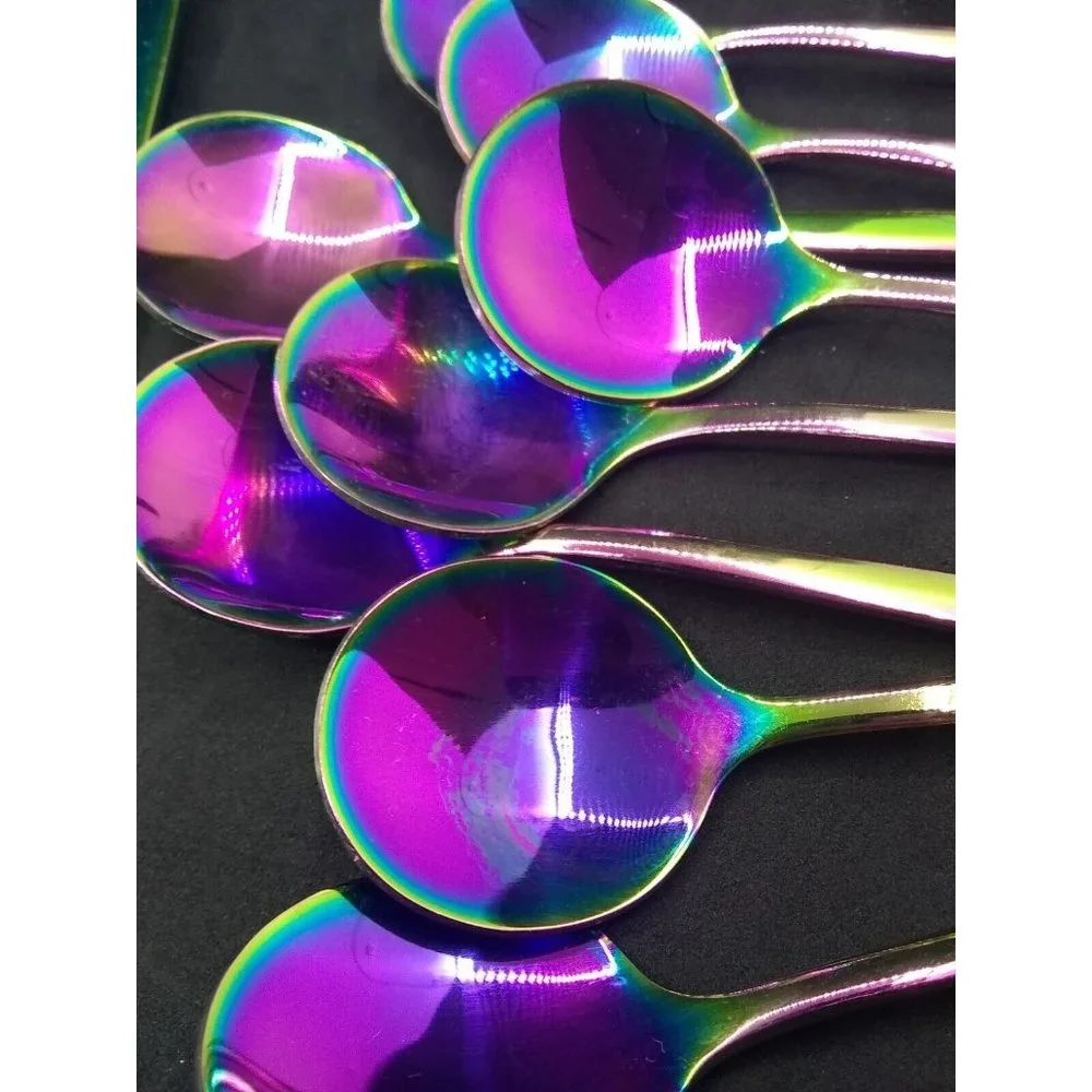Iridescent Rainbow Stainless Steel Dinnerware Set - Multicolor